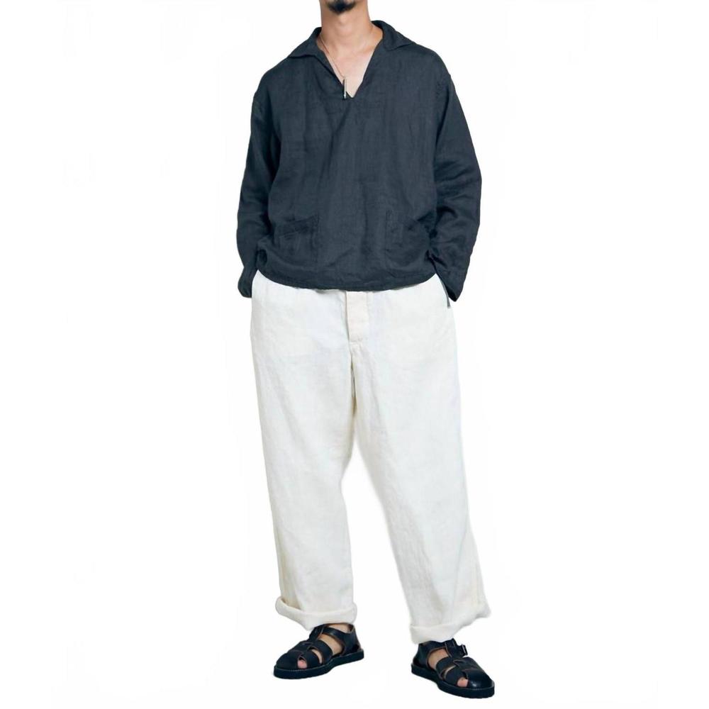 NEW NIGEL CABOURN french pullover shirt in charcoal
